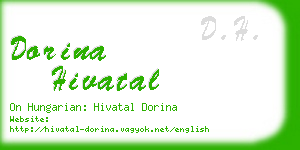 dorina hivatal business card